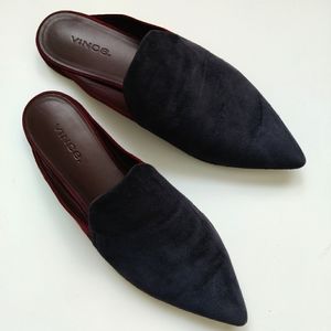 Vince suede mules, two tone, pointy toe 6 size